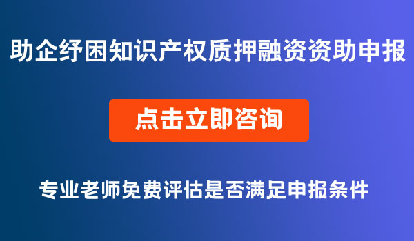 助企纾困知识产权质押融资资助申报